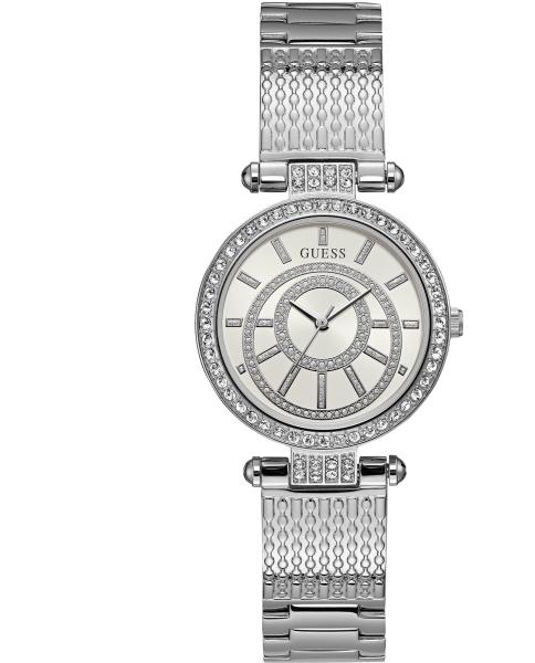  Shop Authentic Guess Muse Quartz White Dial Silver Steel Strap Watch For Women - W1008l1 - Luxxuri