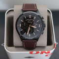  Shop Authentic Fossil Forrester Chronograph Black Dial Brown Leather Strap Watch for Men - FS5608 - Luxxuri