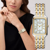  Shop Authentic Fossil Raquel Three Hand Mother of Pearl Dial Two Tone Steel Strap Watch For Women - ES5305 - Luxxuri