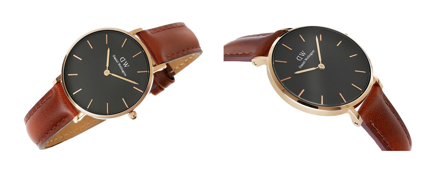  Shop Authentic Daniel Wellington Classic Petite Bristol Black Dial Brown Leather Strap Watch For Women - DW00100165 - Luxxuri