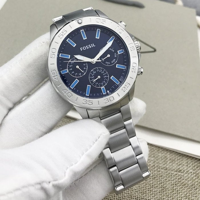  Shop Authentic Fossil Bannon Multifunction Blue Dial Silver Steel Strap Watch for Men - BQ2503 - Luxxuri