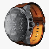  Shop Authentic Diesel Mr Daddy Quartz Grey Dial Brown Leather Strap Watch For Men - DZ7413 - Luxxuri