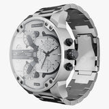  Shop Authentic Diesel Mr. Daddy Chronograph Silver Dial Silver Steel Strap Watch For Men - DZ7421 - Luxxuri