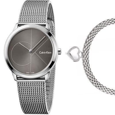  Shop Authentic Calvin Klein Minimal Black Dial Silver Mesh Bracelet Watch for Women - K3M22123 - Luxxuri