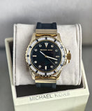  Shop Authentic Michael Kors Everest Three-Hand Crystals Black Dial Black Rubber Strap Watch for Women - MK7440 - Luxxuri