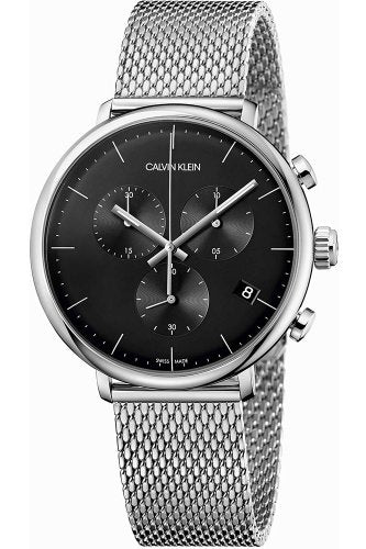  Shop Authentic Calvin Klein High Noon Chronograph Black Dial Silver Mesh Bracelet Watch for Men - K8M27121 - Luxxuri