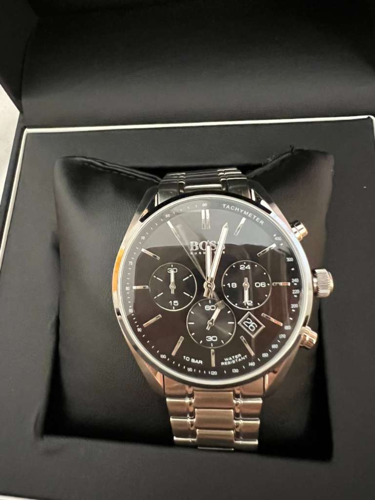  Shop Authentic Hugo Boss Champion Black Dial Silver Steel Strap Watch for Men - 1513871 - Luxxuri