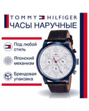  Shop Authentic Tommy Hilfiger Jake Multi Function Quartz White Dial Black Leather Strap Watch for Men - 1791235 - Luxxuri