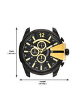  Shop Authentic Diesel Mega Chief Chronograph Black Dial Black Steel Strap Watch For Men - DZ4338 - Luxxuri