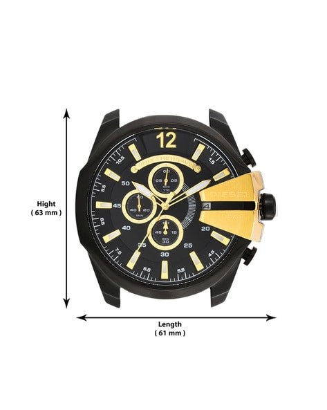  Shop Authentic Diesel Mega Chief Chronograph Black Dial Black Steel Strap Watch For Men - DZ4338 - Luxxuri