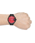 Diesel Mega Chief Black Dial Black Steel Strap Watch For Men - DZ4318