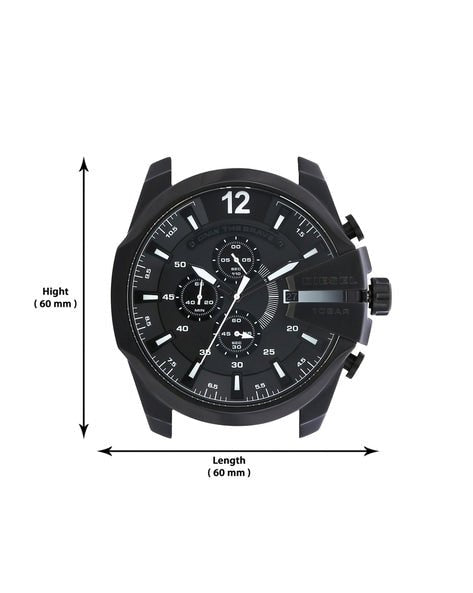 Diesel Mega Chief Chronograph Black Steel Strap Watch For Men - DZ4283