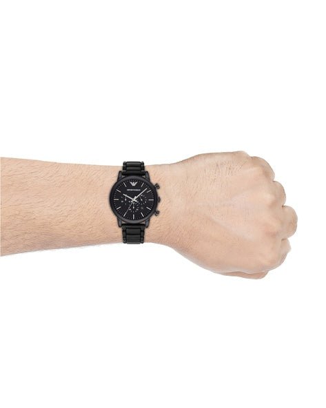  Shop Authentic Emporio Armani Luigi Chronograph Black Dial Black Stainless Steel Watch For Men - AR1895 - Luxxuri