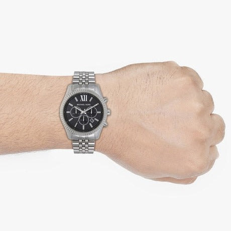  Shop Authentic Michael Kors Lexington Chronograph Black Dial Black Steel Strap Watch For Men - MK8602 - Luxxuri