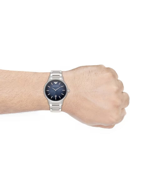  Shop Authentic Emporio Armani Renato Quartz Blue Dial Silver Steel Strap Watch For Men - AR11182 - Luxxuri