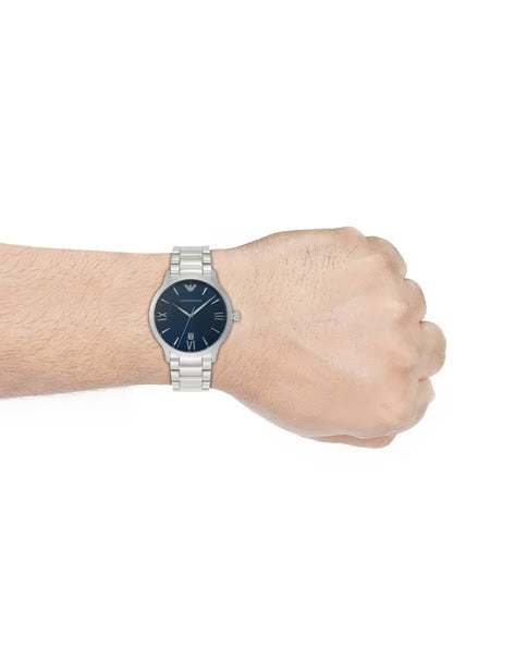  Shop Authentic Emporio Armani Giovanni Quartz Blue Dial Silver Steel Strap Watch For Men - AR11227 - Luxxuri