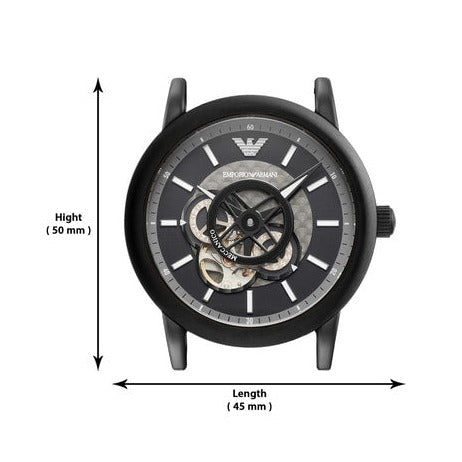  Shop Authentic Emporio Armani Meccanico Automatic Black Dial Black Steel Strap Watch For Men - AR60010 - Luxxuri