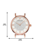  Shop Authentic Emporio Armani T-Bar Gianni Crystal Pave Dial Rose Gold Steel Strap Watch For Women - AR11244 - Luxxuri