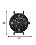  Shop Authentic Emporio Armani Gianni T Bar All Black Diamond Dial Watch For Women - AR11245 - Luxxuri