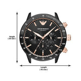  Shop Authentic Emporio Armani Mario Ceramic Chronograph Black Dial Black Steel Strap Watch For Men - AR70002 - Luxxuri