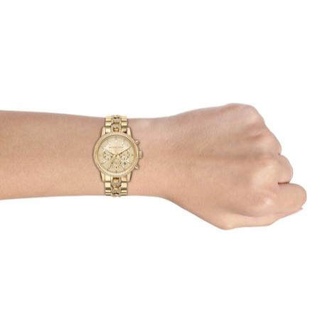  Shop Authentic Michael Kors Ritz Chronograph Gold Dial Gold Steel Strap Watch For Women - MK6937 - Luxxuri