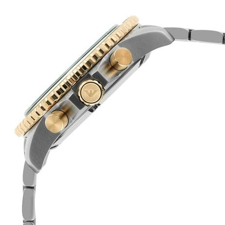  Shop Authentic Emporio Armani Mario Chronograph Blue Dial Two Tone Steel Strap Watch For Men - AR11362 - Luxxuri