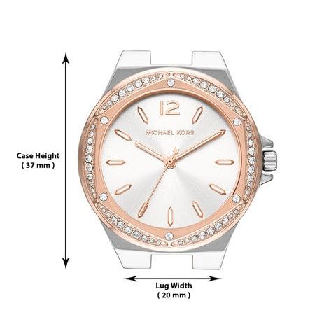  Shop Authentic Michael Kors Lennox Three Hand Quartz Silver Dial Two Tone Steel Strap Watch For Women - MK6989 - Luxxuri