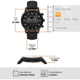  Shop Authentic Emporio Armani Luigi Analog Black Dial Black Leather Strap Watch For Men - AR11450 - Luxxuri