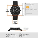  Shop Authentic Emporio Armani Mario Chronograph Quartz Black Dial Black Nylon Strap Watch For Men - AR11453 - Luxxuri