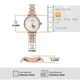  Shop Authentic Emporio Armani Meccanico Automatic Mother of Pearl Dial Two Tone Steel Strap Watch For Women - AR60049 - Luxxuri