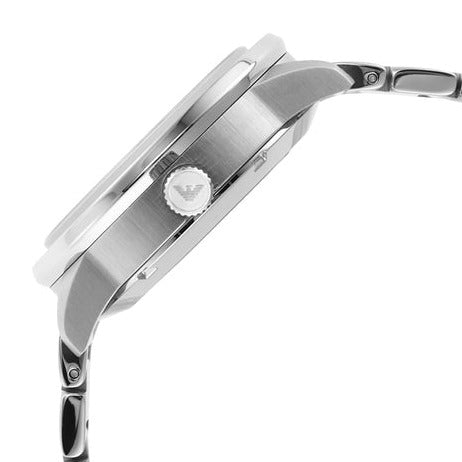  Shop Authentic Emporio Armani Meccanico Chronograph Automatic Green Dial Silver Steel Strap Watch For Men - AR60053 - Luxxuri