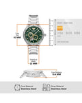  Shop Authentic Emporio Armani Meccanico Chronograph Automatic Green Dial Silver Steel Strap Watch For Men - AR60053 - Luxxuri