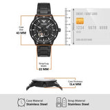  Shop Authentic Emporio Armani Meccanico Automatic Black Dial Black Steel Strap Watch For Men - AR60054 - Luxxuri