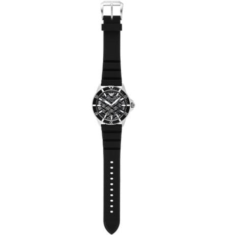  Shop Authentic Emporio Armani Meccanico Automatic Black Dial Black Silicone Strap Watch For Men - AR60062 - Luxxuri