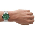  Shop Authentic Emporio Armani Renato Chronograph Green Dial Silver Steel Strap Watch For Men - AR11507 - Luxxuri