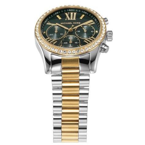  Shop Authentic Michael Kors Lexington Chronograph Green Dial Two Tone Steel Strap Watch For Women - MK7303 - Luxxuri
