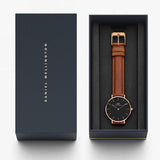  Shop Authentic Daniel Wellington Classic Petite Durham Black Dial Brown Leather Strap Watch For Women - DW00100166 - Luxxuri