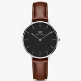  Shop Authentic Daniel Wellington Classic Petite St Mawes Black Dial Brown Leather Strap Watch For Women - DW00100181 - Luxxuri
