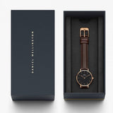  Shop Authentic Daniel Wellington Classic Petite Bristol Black Dial Brown Leather Strap Watch For Women - DW00100221 - Luxxuri