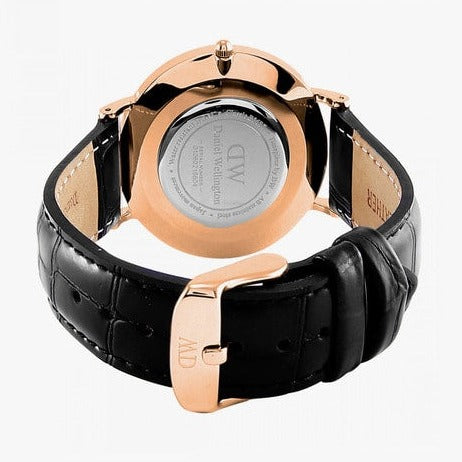  Shop Authentic Daniel Wellington Classic Petite Reading Black Dial Black Leather Strap Watch For Women - DW00100223 - Luxxuri