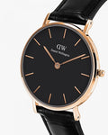  Shop Authentic Daniel Wellington Classic Petite Reading Black Dial Black Leather Strap Watch For Women - DW00100223 - Luxxuri