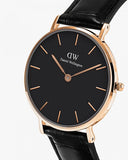  Shop Authentic Daniel Wellington Classic Petite Reading Black Dial Black Leather Strap Watch For Women - DW00100223 - Luxxuri