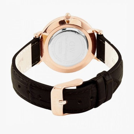  Shop Authentic Daniel Wellington Classic Petite York Black Dial Brown Leather Strap Watch For Women - DW00100226 - Luxxuri
