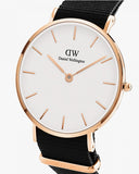  Shop Authentic Daniel Wellington Classic Petite Cornwall White Dial Black NATO Strap Watch For Women - DW00100251 - Luxxuri
