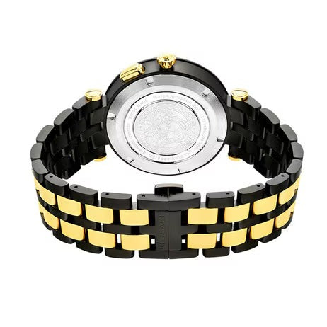  Shop Authentic Versace V-Race Analog Quartz Black Dial Two Tone Steel Strap Watch For Men - VEBV00619 - Luxxuri
