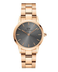  Shop Authentic Daniel Wellington Iconic Link Grey Dial Rose Gold Steel Strap Watch For Women - DW00100332 - Luxxuri