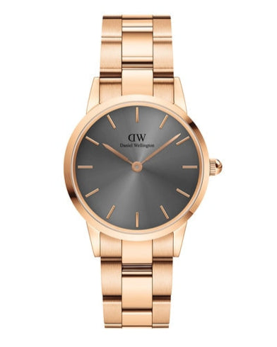  Shop Authentic Daniel Wellington Iconic Link Grey Dial Rose Gold Steel Strap Watch For Women - DW00100332 - Luxxuri