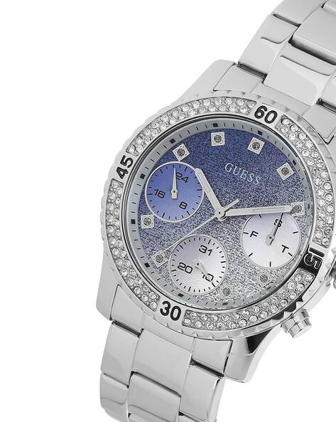  Shop Authentic Guess Confetti Diamonds Blue Dial Silver Steel Strap Watch for Women - W0774L6 - Luxxuri