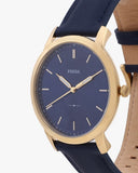  Shop Authentic Fossil The Minimalist 3H Analog Blue Dial Blue Leather Strap Watch for Men - FS5789 - Luxxuri