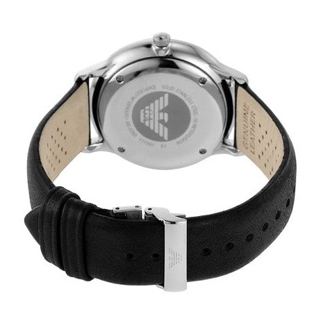  Shop Authentic Emporio Armani Gianni Quartz Black Dial Black Leather Strap Watch For Men - AR0382 - Luxxuri
